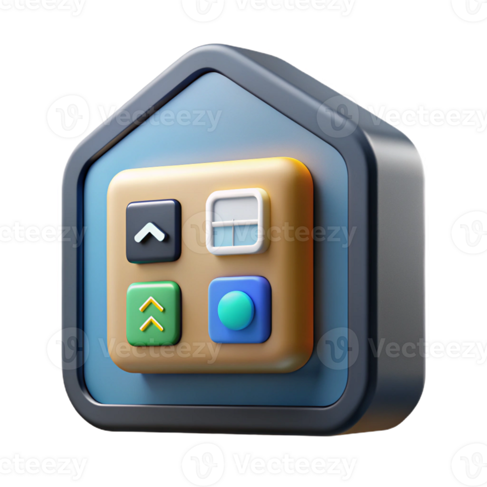 captivating intense urban Smart home control panel with touchscreen with Transparent Background masterfully captured png