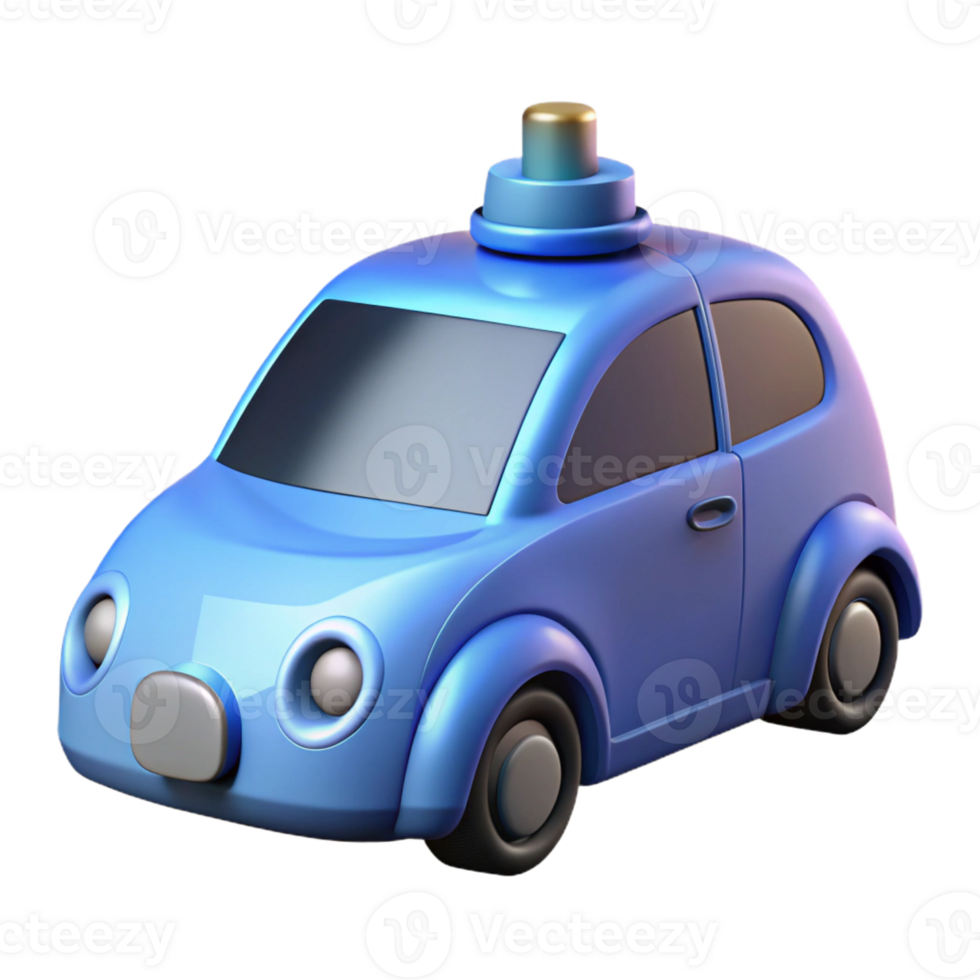 serene melancholic surreal Self-driving car with lidar sensor with Transparent Background precision png