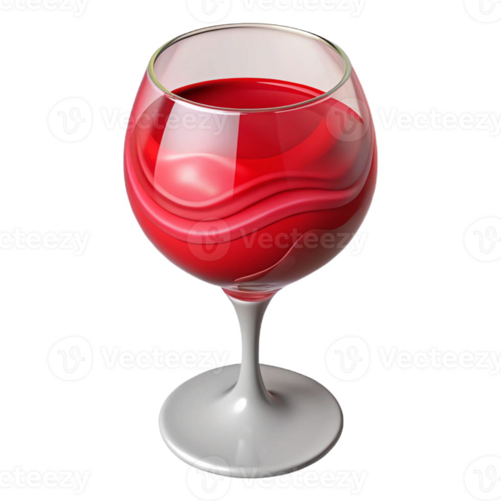 memorable mid-century A single wine glass filled with swirling red wine with Transparent Background premium png