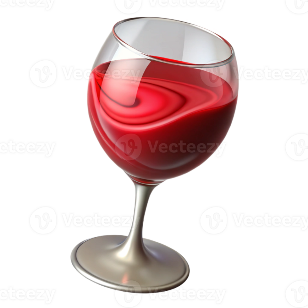 gorgeous creative A single wine glass filled with swirling red wine with Transparent Background elite png