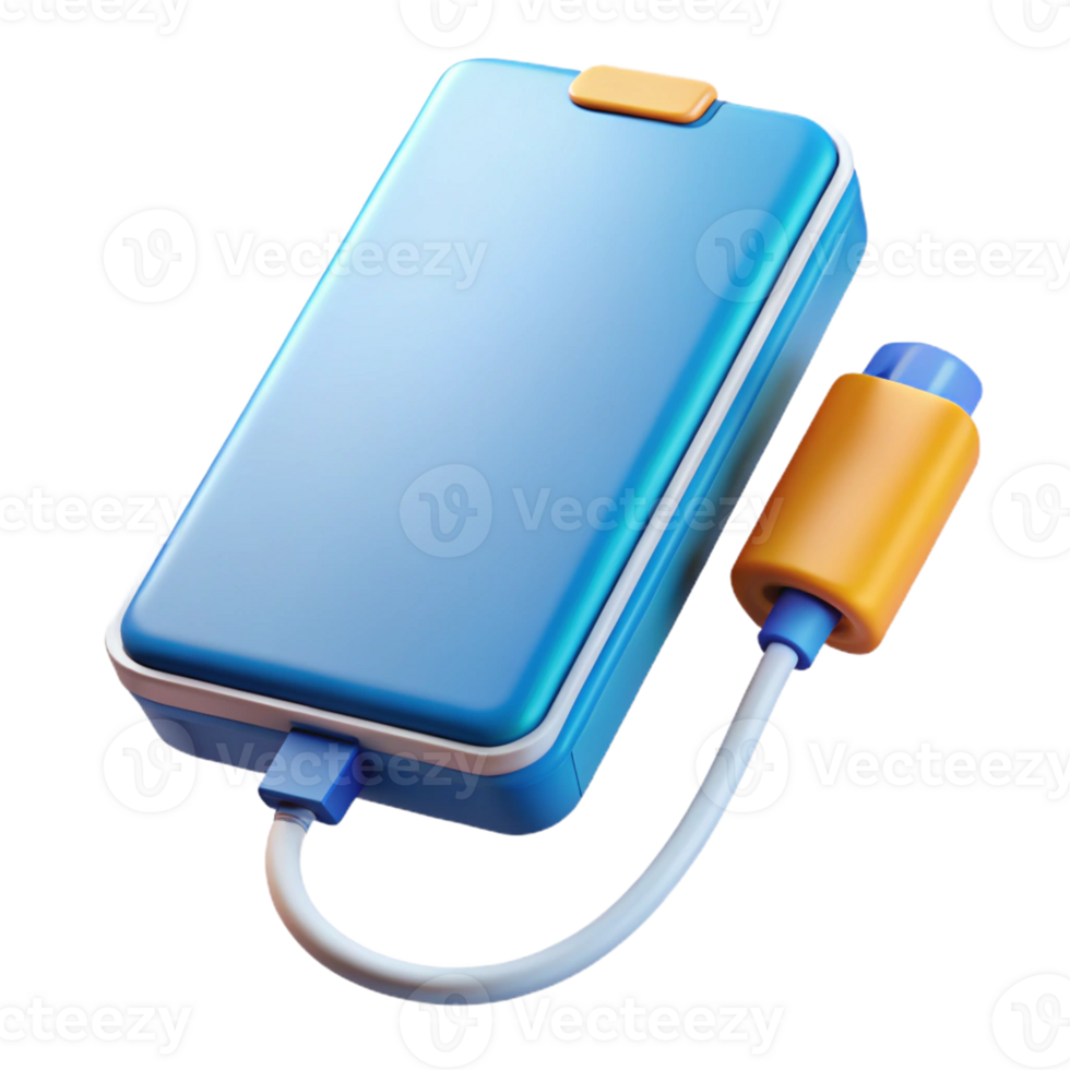 timeless tropical Portable power bank charging a smartphone with Transparent Background artisan png