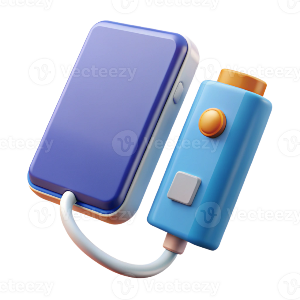 mesmerizing unforgettable Portable power bank charging a smartphone with Transparent Background png