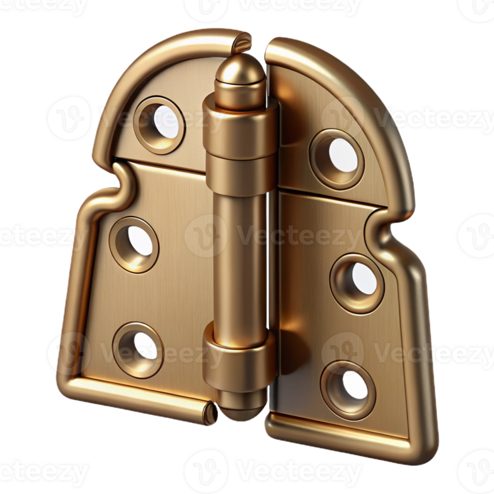 peaceful captivating Window hinge antique brass finish, with Transparent Background studio quality png
