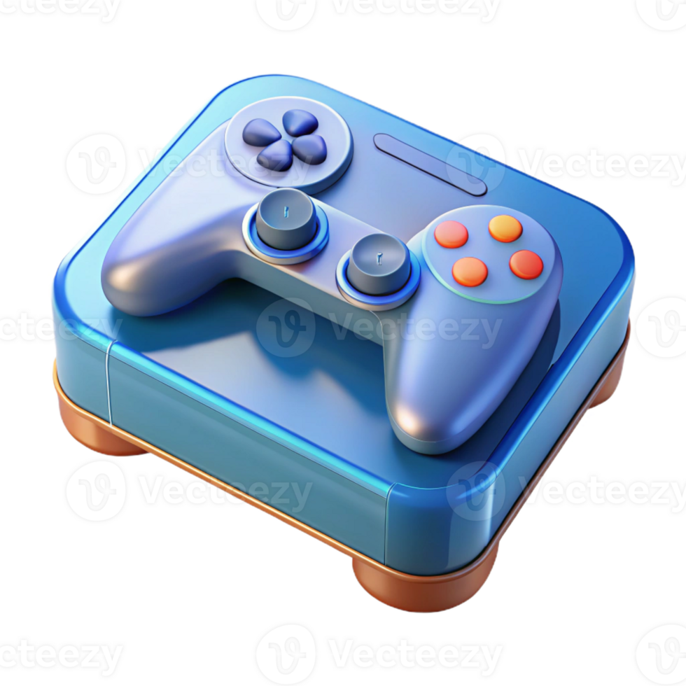 nostalgic stunning Gaming console with controller with Transparent Background high resolution png