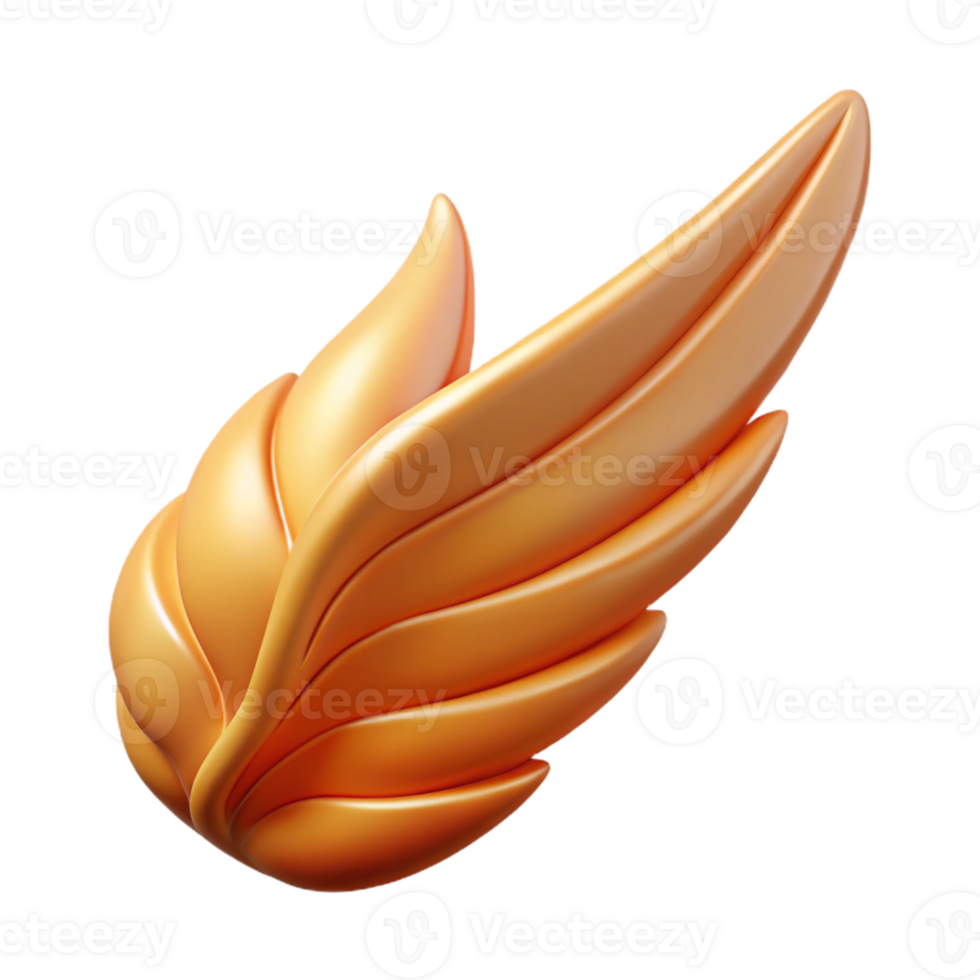 remarkable impressionist Isolated cutout, hyper-specific, concept art style render of Icarus's single melted wing feather with Transparent Background high quality png