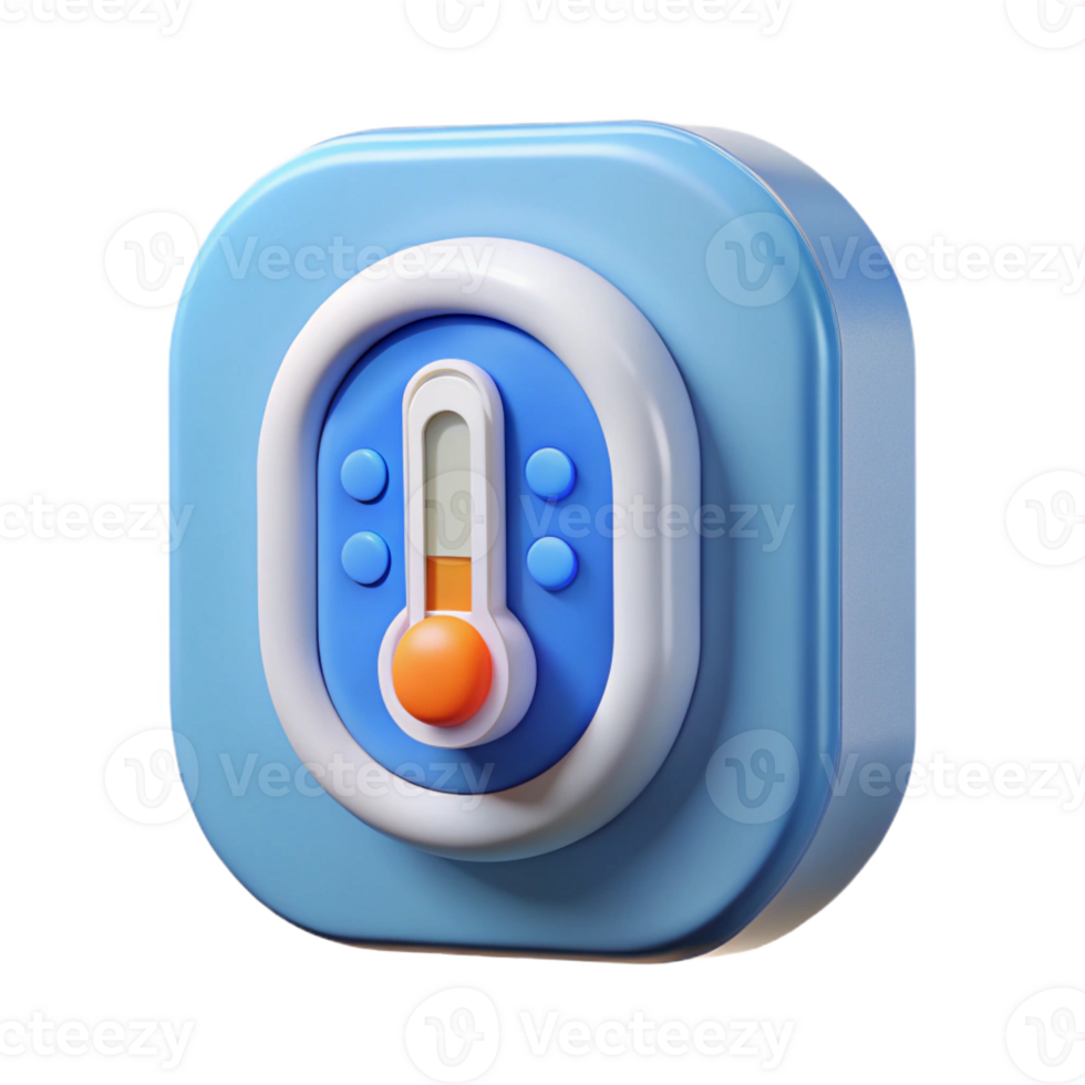 wonderful futuristic Smart thermostat controlling temperature with Transparent Background masterfully captured png