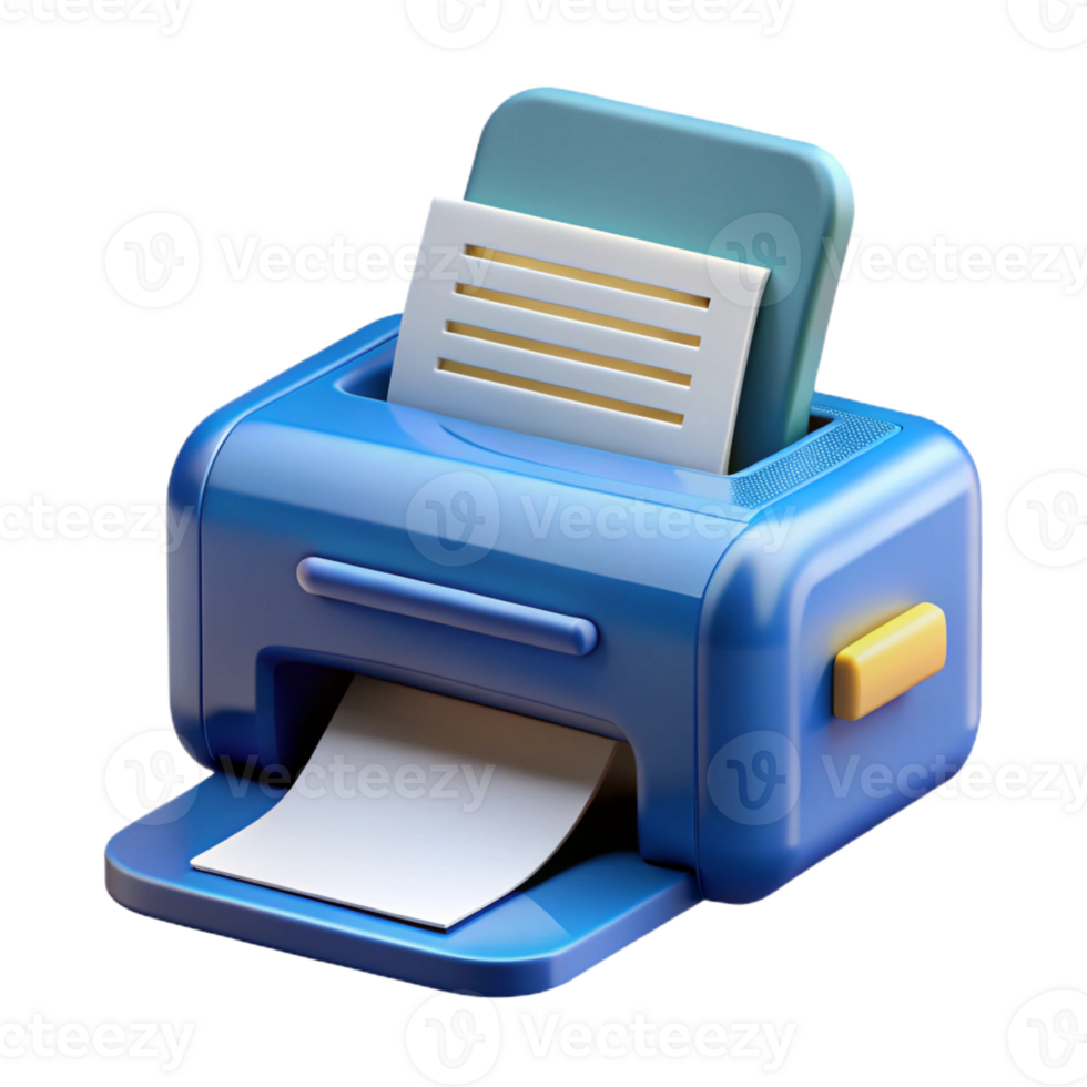 splendid joyful coastal Printer printing a document with Transparent Background exclusive png