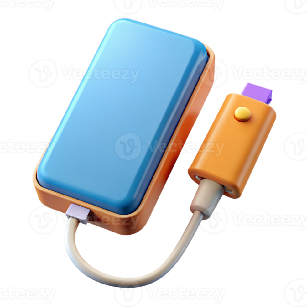 joyful stunning Portable power bank charging a smartphone with Transparent Background top-tier png