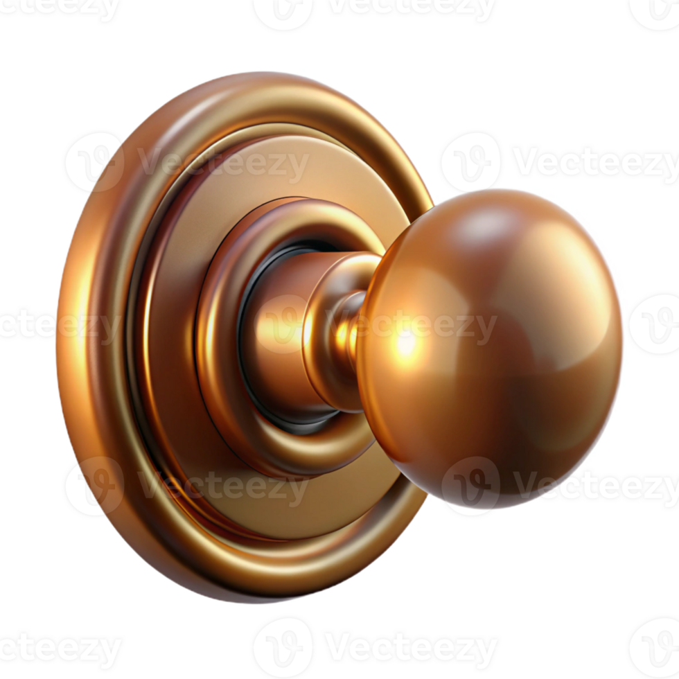 impressive vintage Photorealistic, ultra-detailed, hyper-specific professional render of a single Victorian era doorknob, isolated cutout with Transparent Background museum quality png