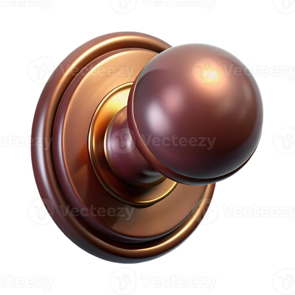 impressive energetic impressionist Photorealistic, ultra-detailed, hyper-specific professional render of a single Victorian era doorknob, isolated cutout with Transparent Background high resolution png