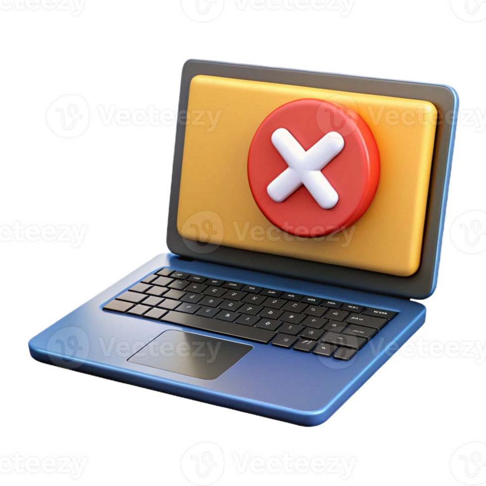 joyful glorious Laptop displaying error message with Transparent Background gallery standard png