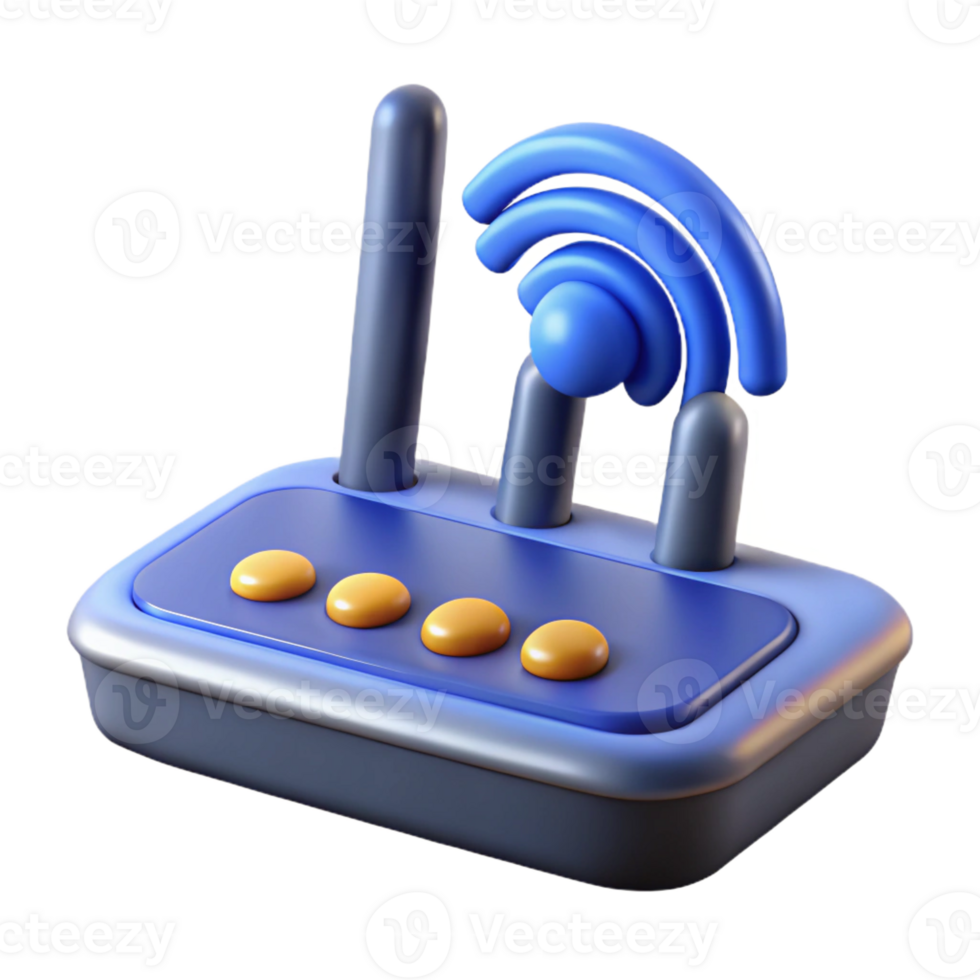 captivating dreamy baroque Modem with internet connection indicator with Transparent Background sharp png