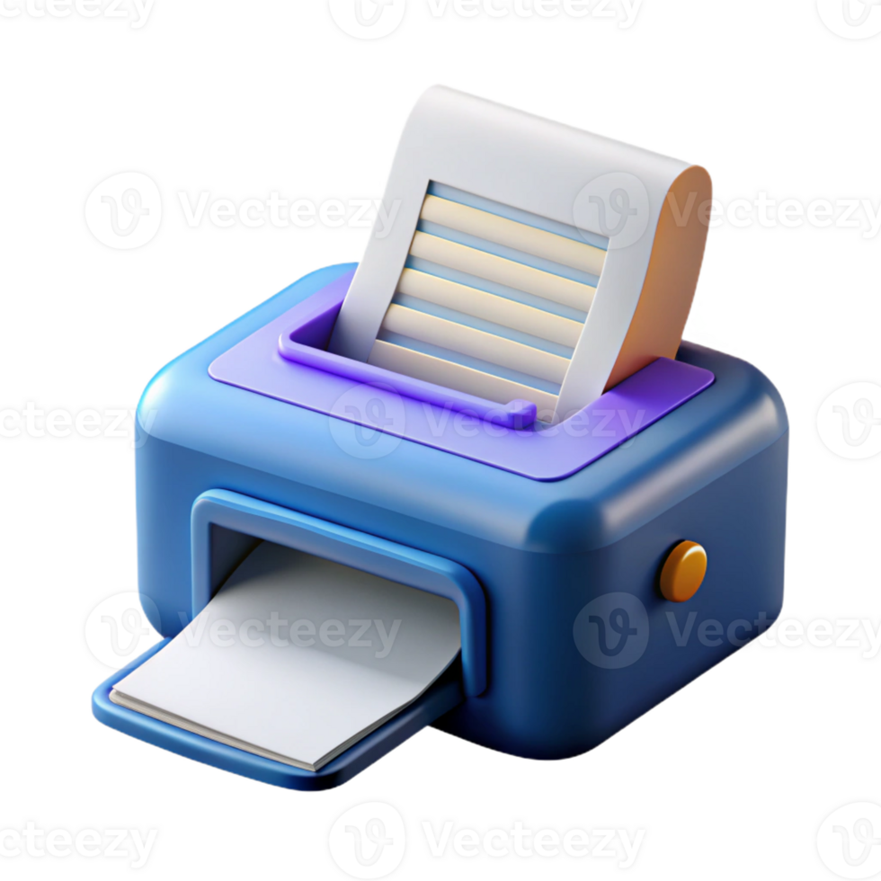 immaculate distinctive Printer printing a document with Transparent Background png