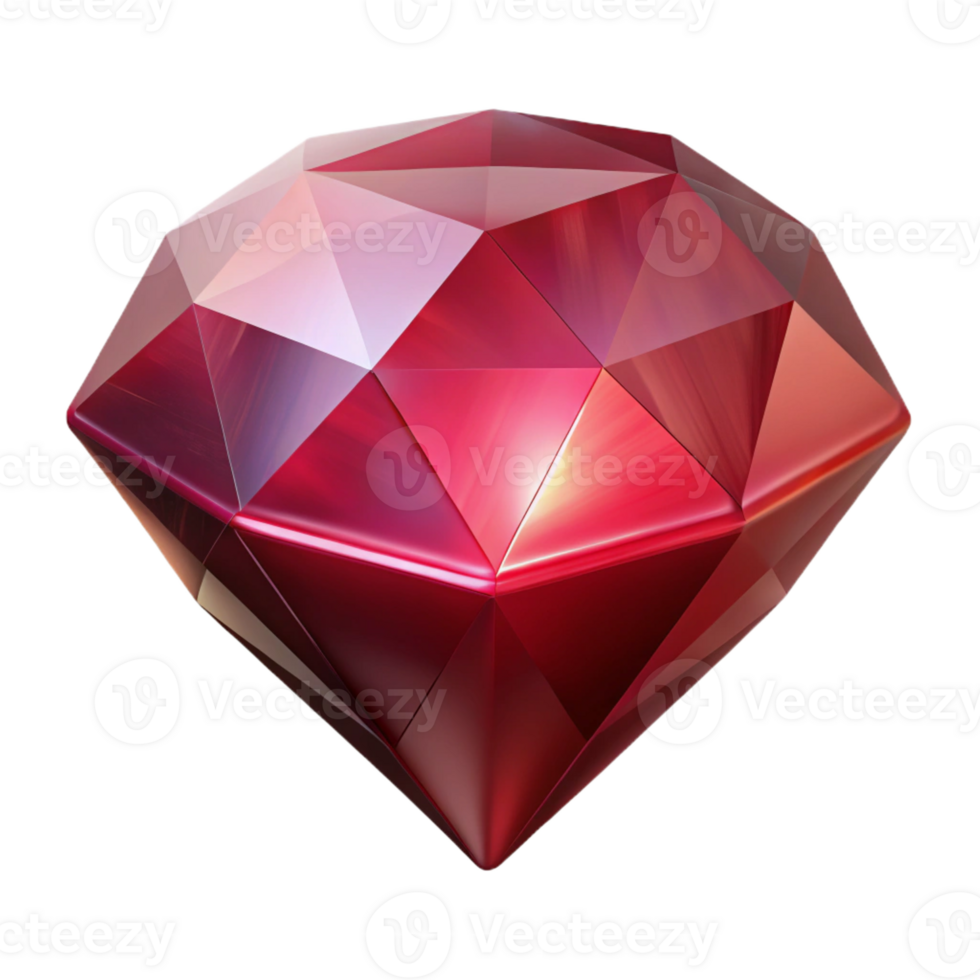 gorgeous signature Hyper-specific, professional render of an isolated cutout, photorealistic single, levitating, faceted ruby gemstone with Transparent Background png