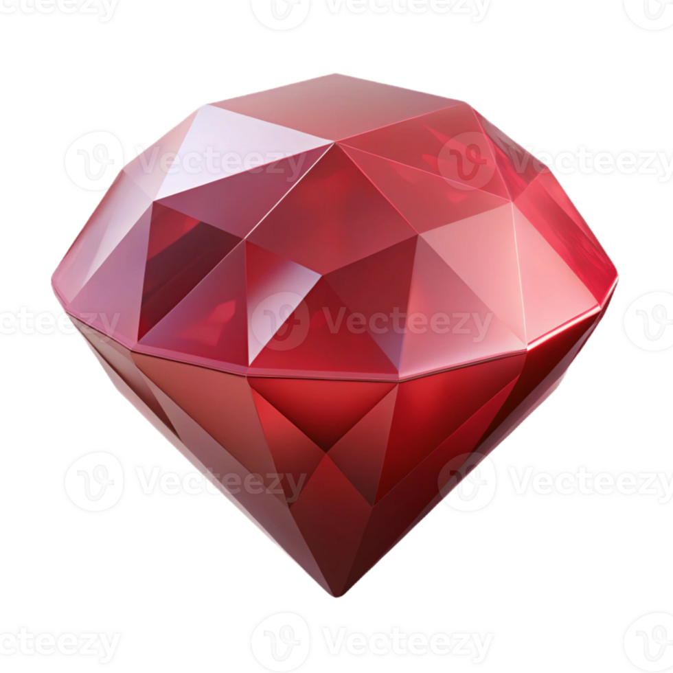 extraordinary distinguished Hyper-specific, professional render of an isolated cutout, photorealistic single, levitating, faceted ruby gemstone with Transparent Background png
