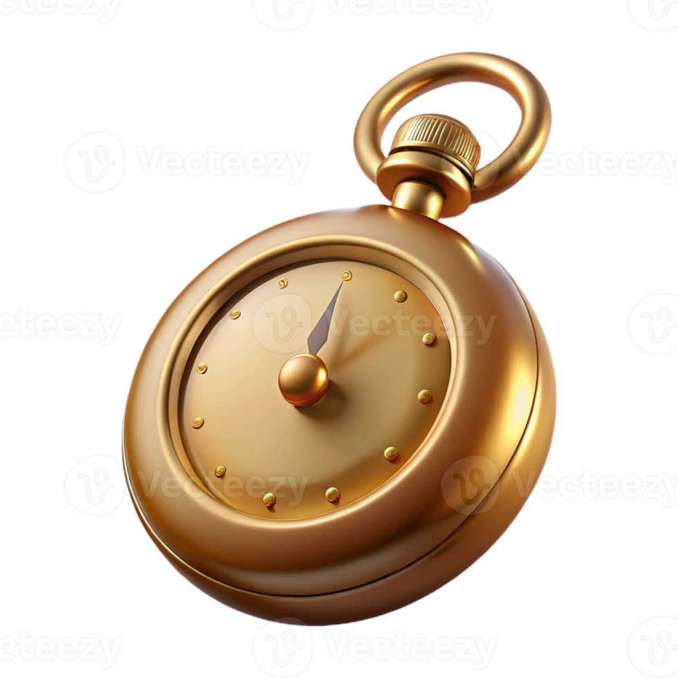 exquisite memorable Professional render, hyper-specific, isolated cutout of a single antique pocket watch with Transparent Background png