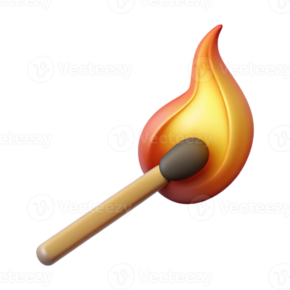 mesmerizing playful elegant A burning matchstick with a trail of smoke with Transparent Background detailed png
