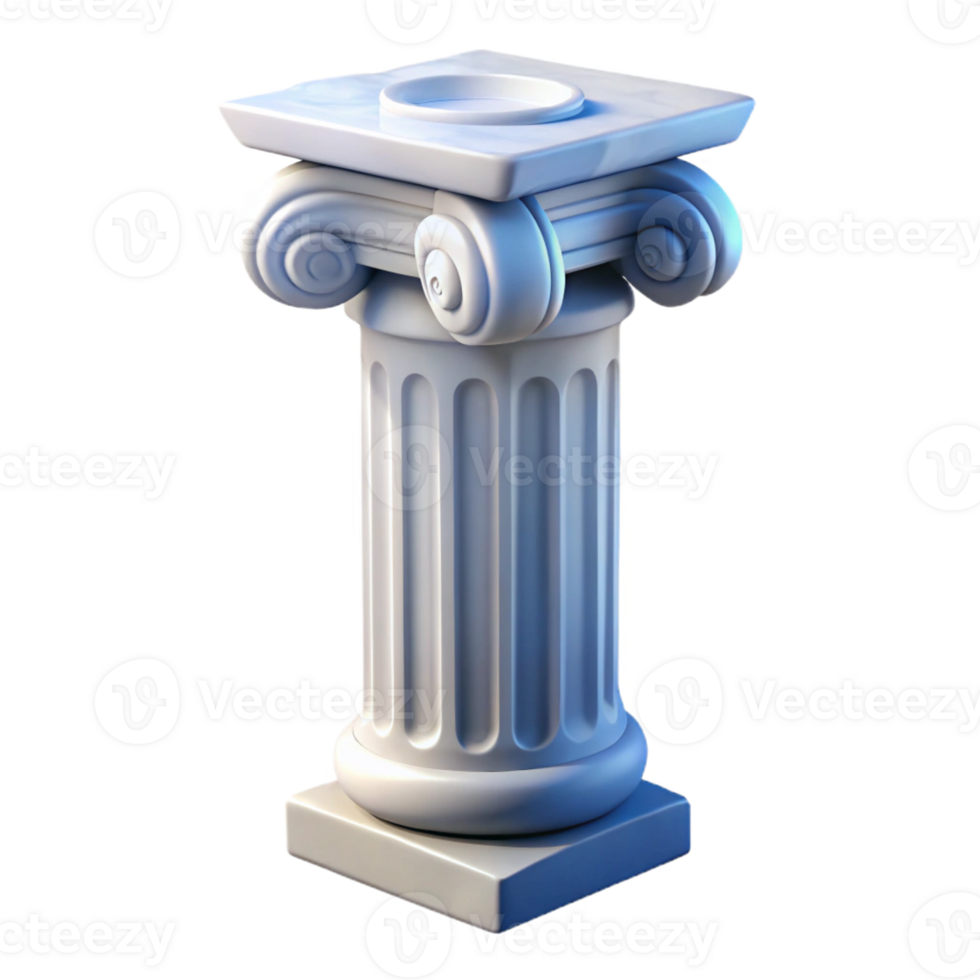 gorgeous bohemian Hyper-specific professional render of a single, polished marble column capital, Corinthian style Isolated cutout with Transparent Background flawless png