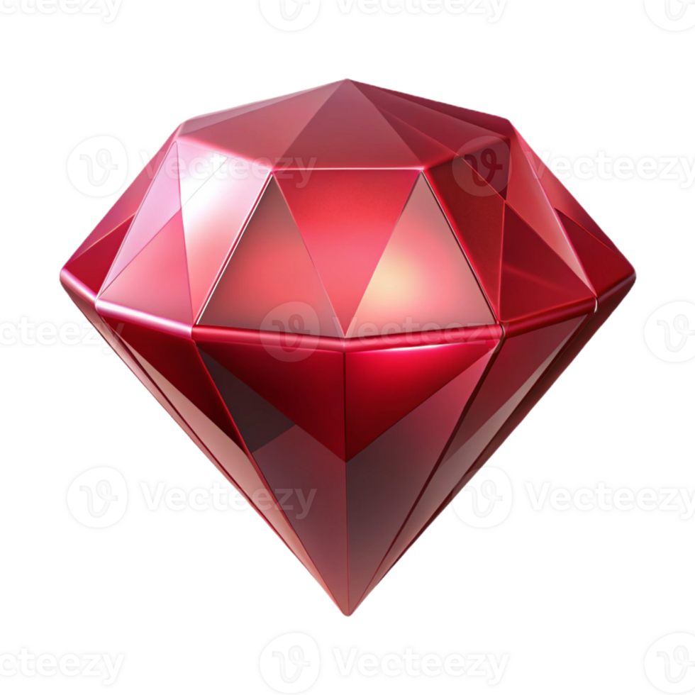impressive melancholic modern Hyper-specific, professional render of an isolated cutout, photorealistic single, levitating, faceted ruby gemstone with Transparent Background genuine png