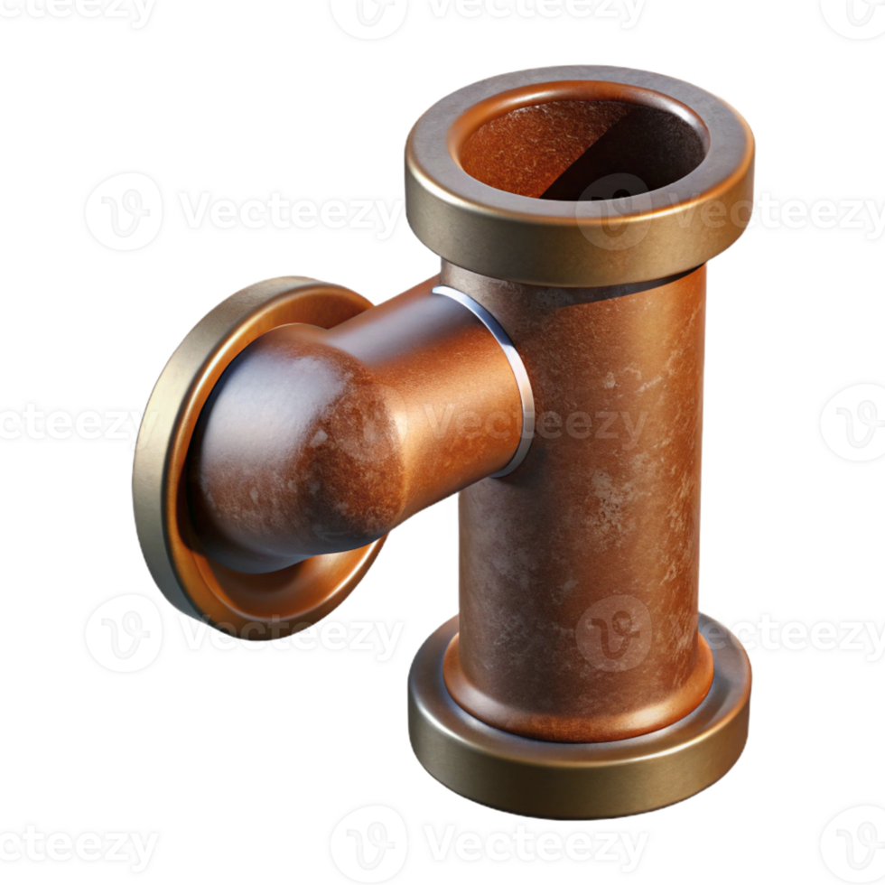 glorious quintessential Photorealistic, ultra-detailed isolated cutout of a single, rusted, cast iron drainpipe with Transparent Background png