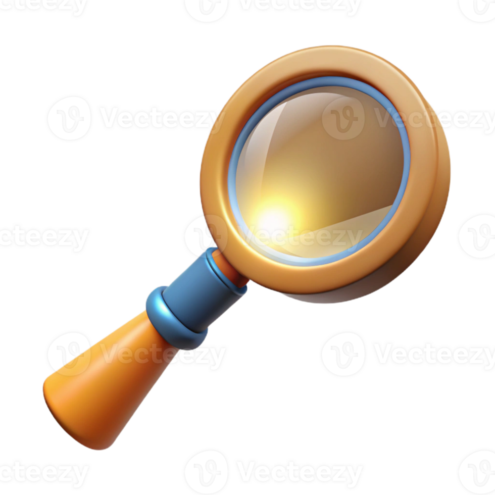 dazzling remarkable A vintage magnifying glass focusing a beam of light with Transparent Background png
