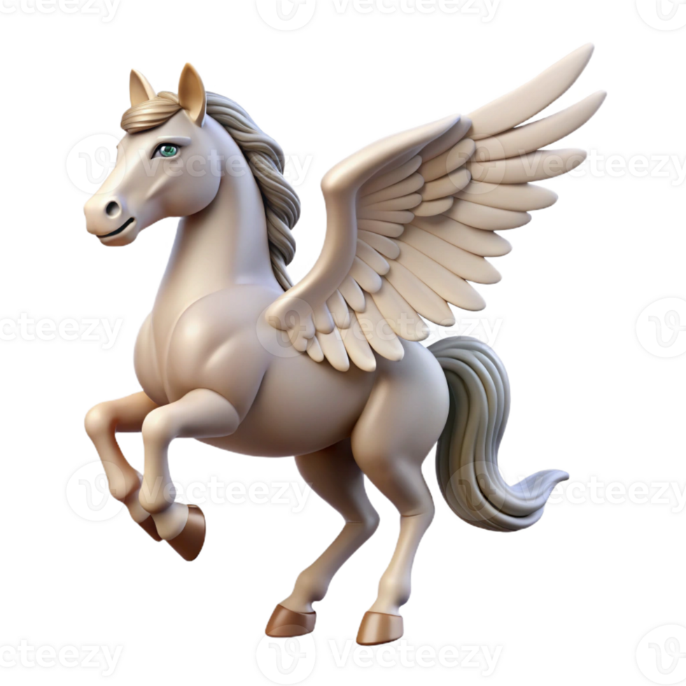 celebrated art deco Pegasus, winged horse with Transparent Background impeccable png