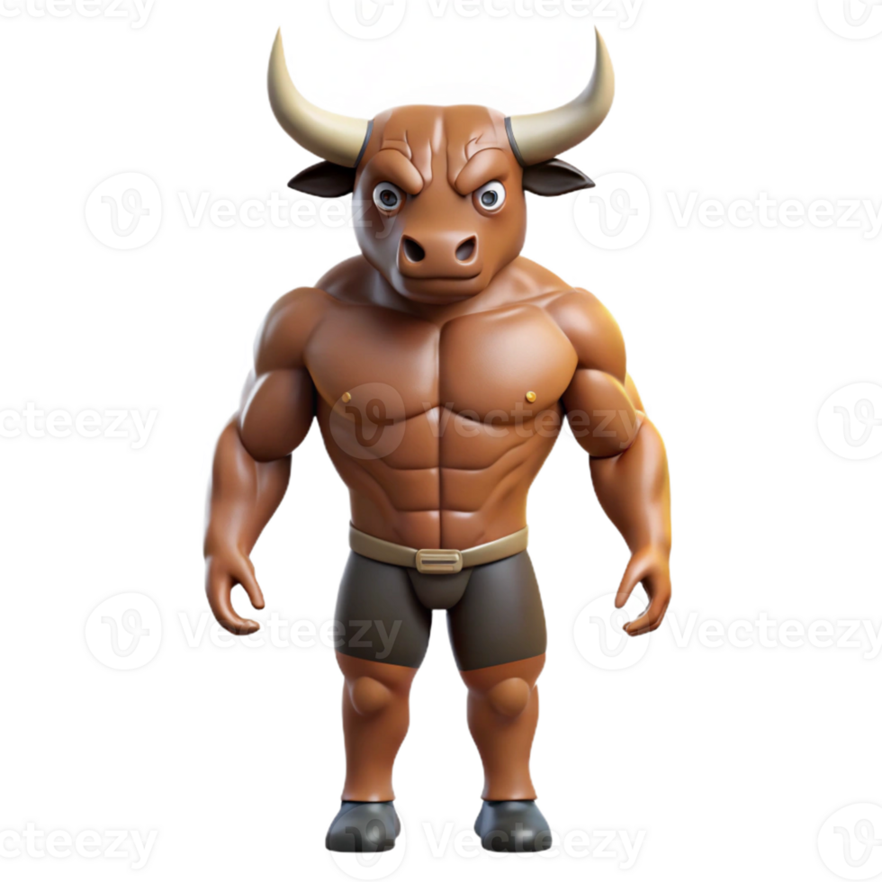 harmonious serene Minotaur, half-man, half-bull with Transparent Background authentic png