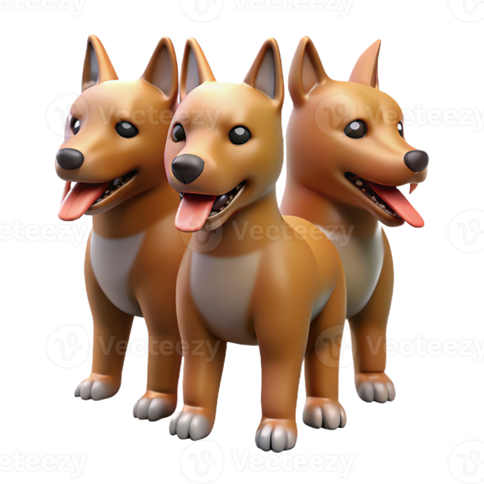 radiant coveted Cerberus, three-headed dog with Transparent Background png
