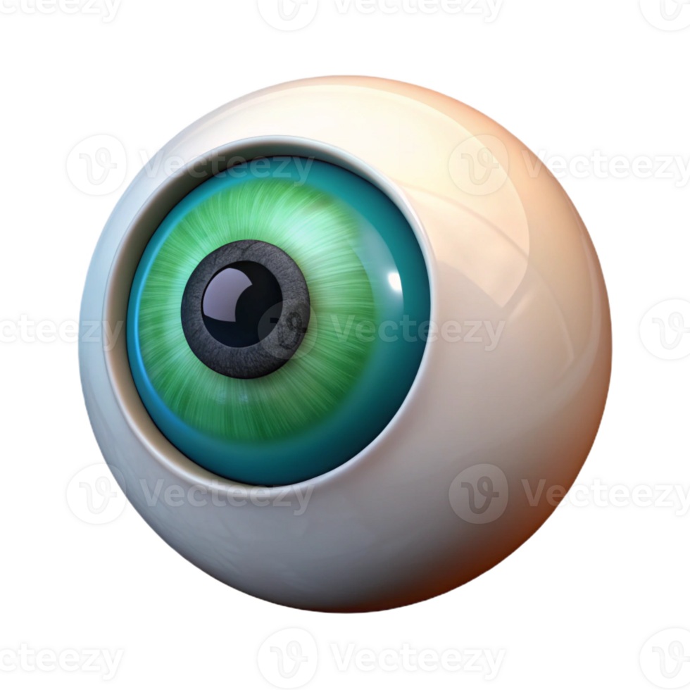 impressive standout Concept art style, ultra-detailed, isolated cutout of a single, stylized, human eye with heterochromia with Transparent Background png