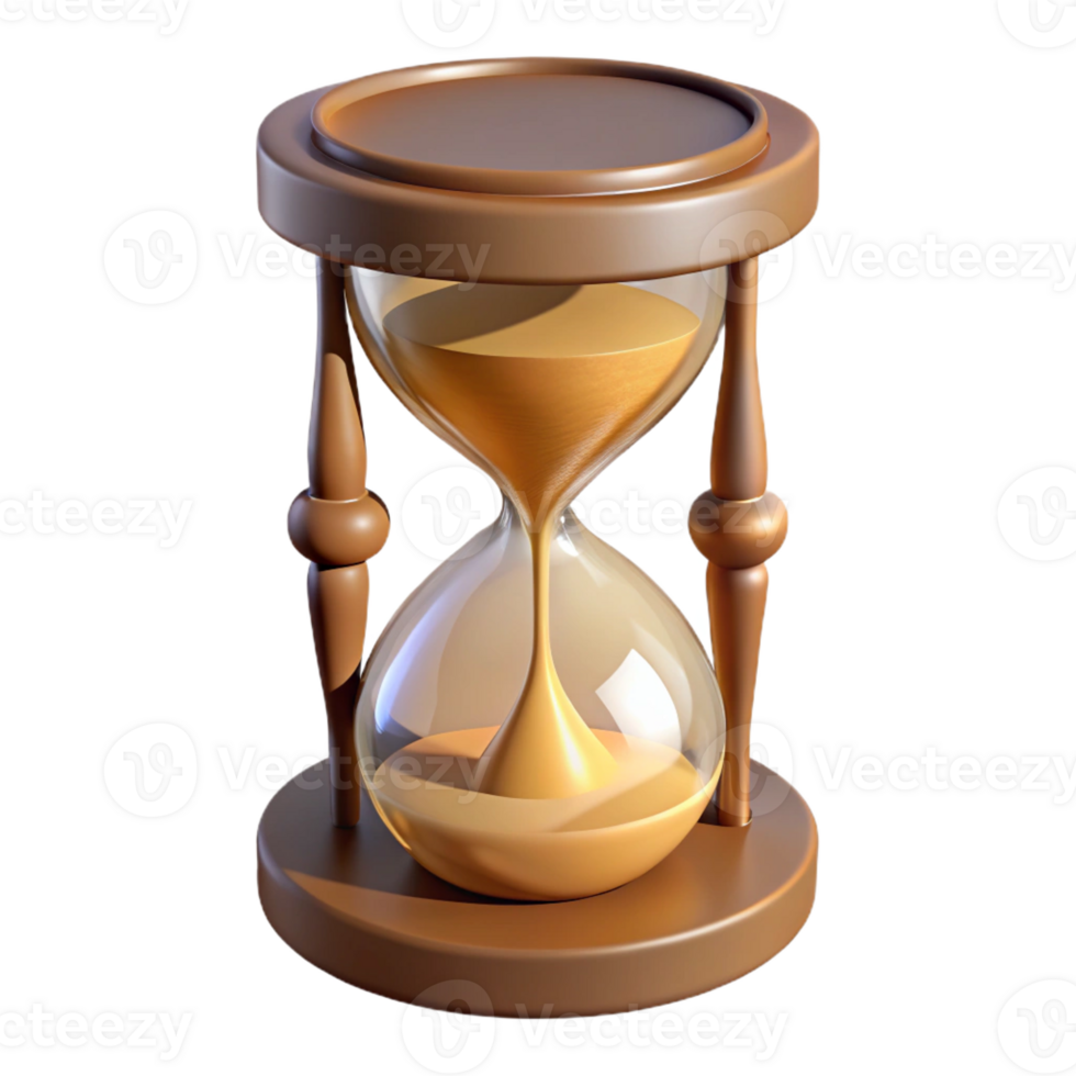 impressive tropical A vintage hourglass filled with flowing sand with Transparent Background professional png