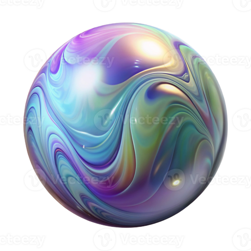 hypnotic impressionist Hyper-specific, professional render, isolated cutout, photorealistic single, soap bubble with swirling interference patterns with Transparent Background top-tier png