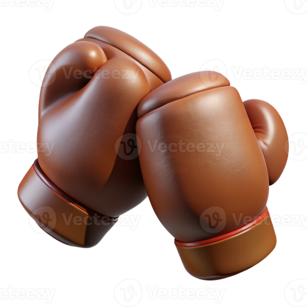 impressive calm industrial A pair of boxing gloves made of worn leather with Transparent Background top-tier png