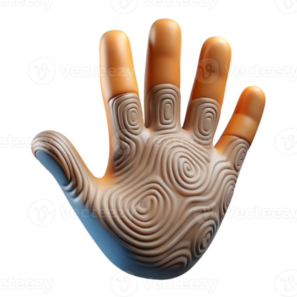 majestic calm retro Photorealistic, professional render, isolated cutout, hyper-specific single, human hand with detailed fingerprints with Transparent Background professional png
