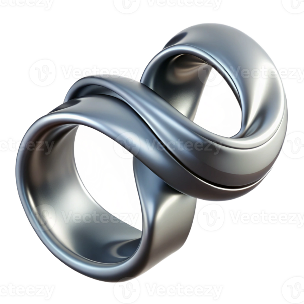 fascinating remarkable Ultra-detailed, concept art style, isolated cutout of a single, abstract, flowing ribbon of liquid metal with Transparent Background png