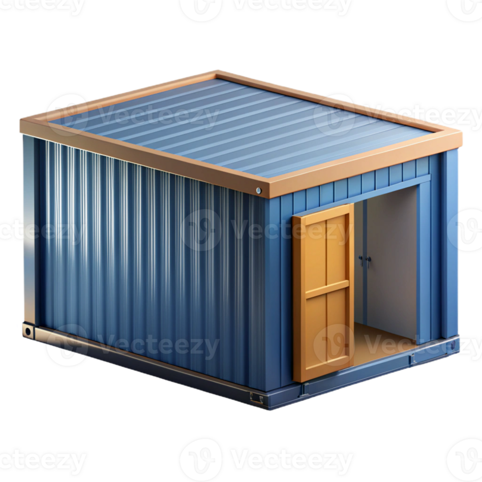 magnificent industrial Shipping container home corner detail, with Transparent Background precision png