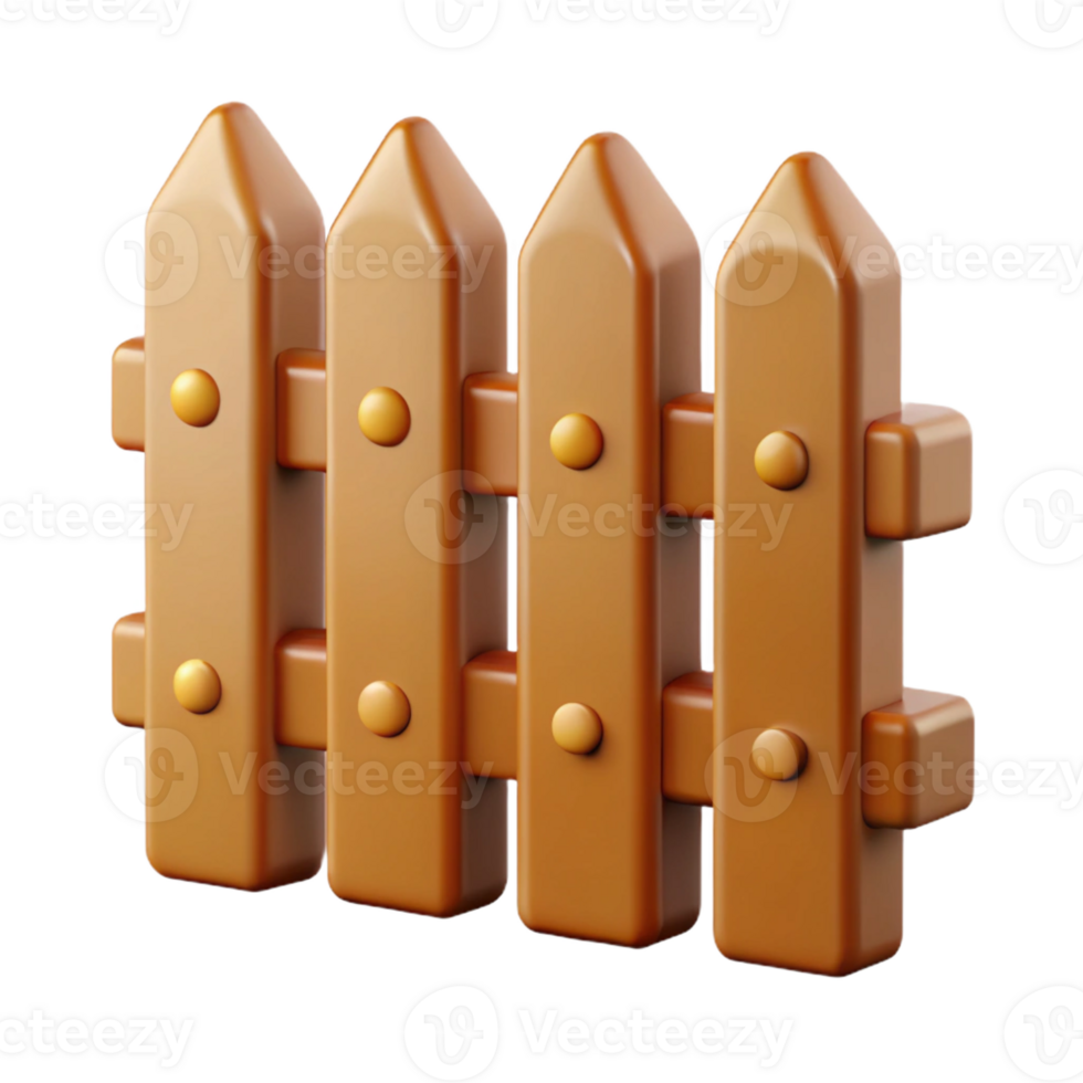 playful immaculate Wooden fence picket design, with Transparent Background detailed png