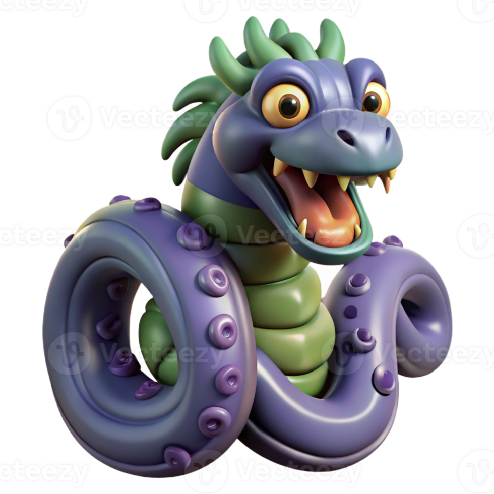 intense alluring Typhon, monstrous serpentine giant with Transparent Background expertly shot png