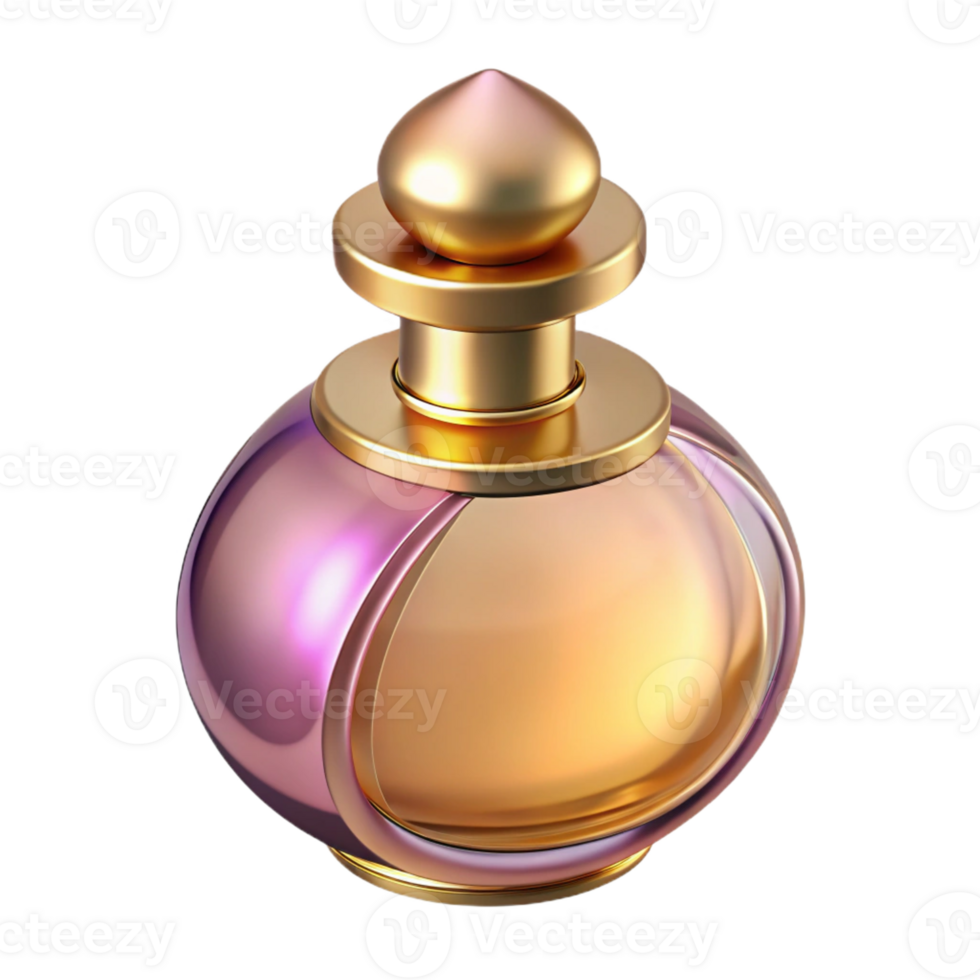 radiant celebrated Concept art style, isolated cutout of a single Art Nouveau perfume bottle, photorealistic, ultra-detailed, professional render with Transparent Background png