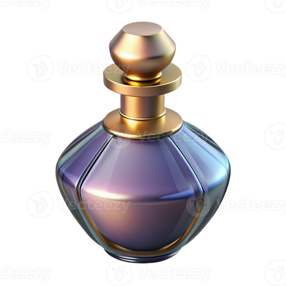 pristine unforgettable Concept art style, isolated cutout of a single Art Nouveau perfume bottle, photorealistic, ultra-detailed, professional render with Transparent Background png