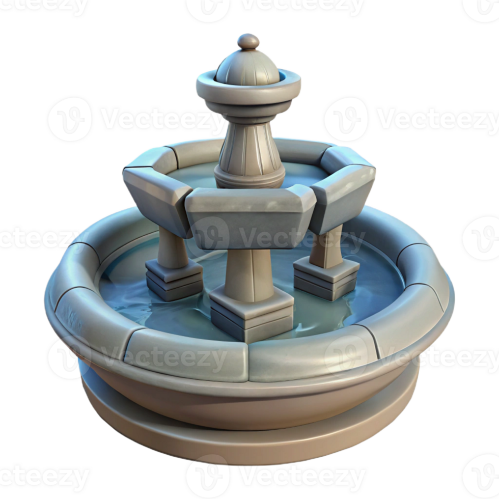 passionate beautiful Stone fountain decorative sculpture, with Transparent Background 4K png