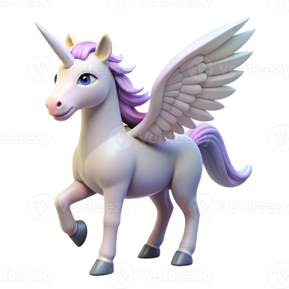 pristine melancholic coastal A winged unicorn, horn glowing, pure white coat with Transparent Background perfect clarity png
