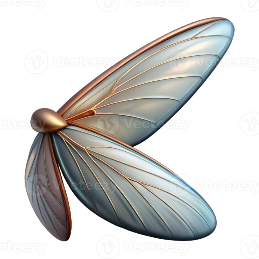 picturesque energetic minimalist Hyper-specific, professional render of a single biomechanical insect wing, ultra-detailed, isolated cutout with Transparent Background studio quality png