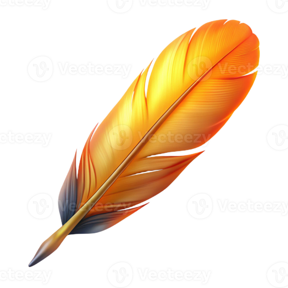 extraordinary renaissance Ultra-detailed, photorealistic isolated cutout of a single, glowing phoenix feather, professional render with Transparent Background flawless png
