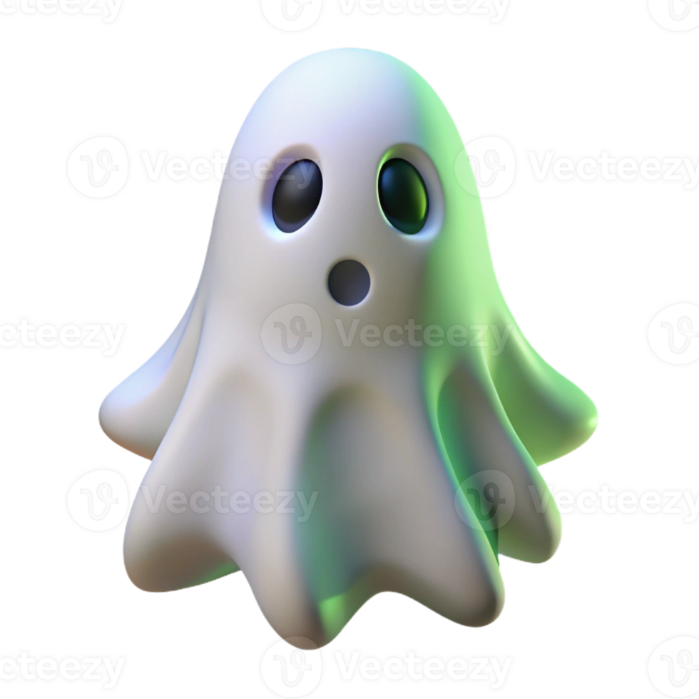 peaceful fascinating A spooky ghost, translucent form, ethereal glow with Transparent Background refined png