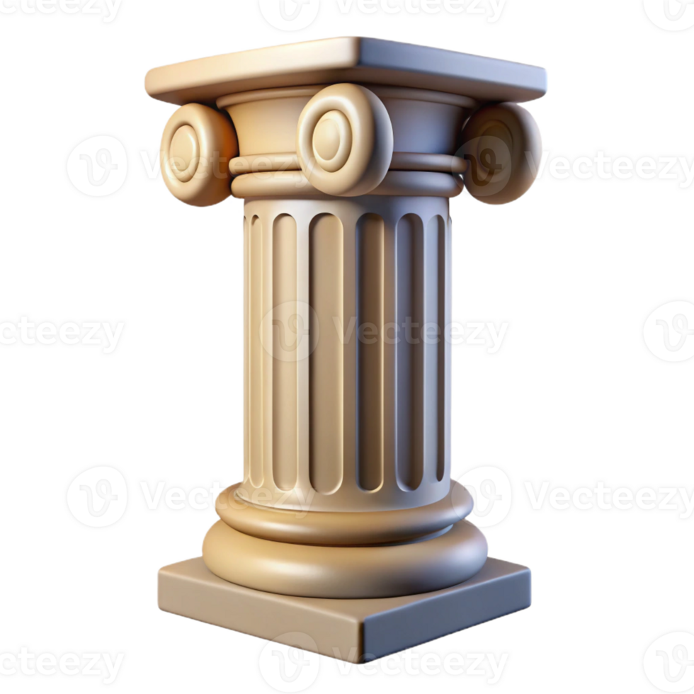 quintessential impressionist Column base decorative molding, with Transparent Background premium png