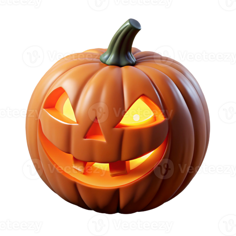 unparalleled artistic A spooky jack-o'-lantern, carved face, glowing inside with Transparent Background 4K png