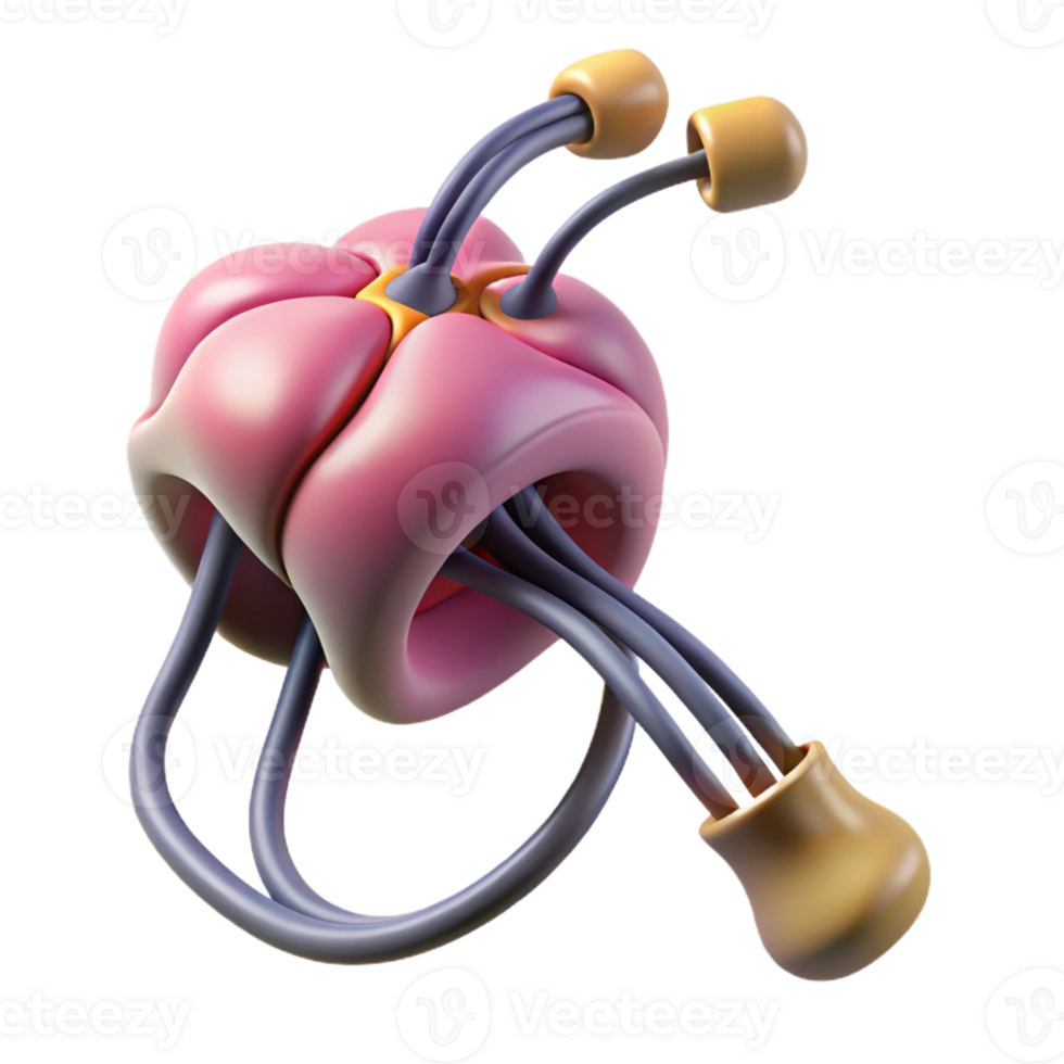 standout contemporary Hyper-specific, photorealistic render of a biomechanical nerve ending with electrical connections, isolated cutout with Transparent Background impeccable png