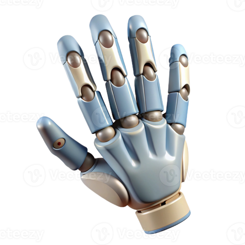 impressive distinguished Ultra-detailed, photorealistic professional render of a single biomechanical finger with articulated joints with Transparent Background png