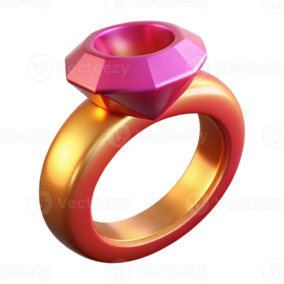 melancholic stunning Ultra-detailed, photorealistic isolated cutout of a single, magic ring with a large ruby gemstone, professional render with Transparent Background high quality png