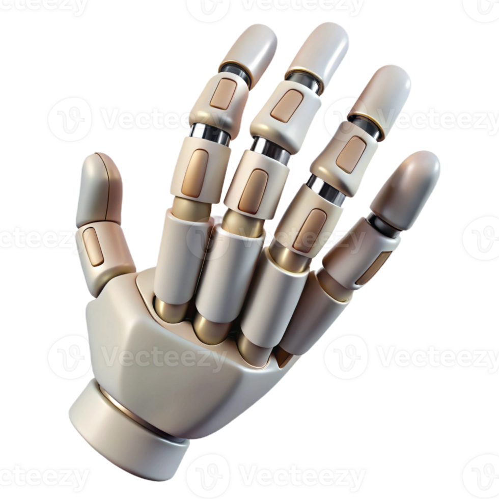 stunning distinguished Ultra-detailed, photorealistic professional render of a single biomechanical finger with articulated joints with Transparent Background png